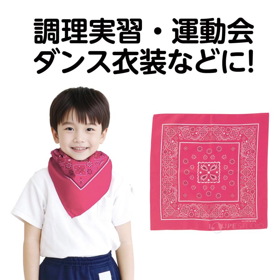 バンダナ ペイズリー柄 ヘアバンド 三角巾 キッズ 運動会 体育祭 発表