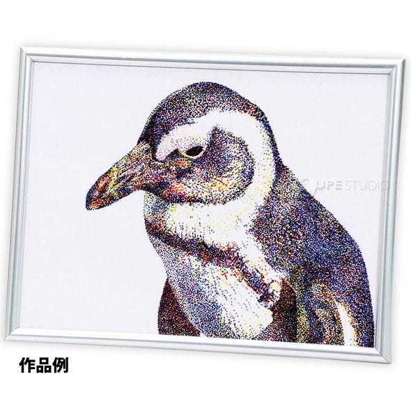 3色点描フレーム200×150mm 赤・青・黄 油性ミリペン付 美術 工作キット