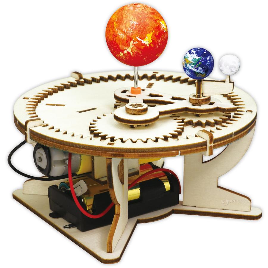 工作キット 三球儀組立キット 地球儀 手作りキット 電動 惑星 模型 動く 理科 子供 科学 位置 勉強 学習 天体 小学生 高学年 子供用 自由研究｜loupe｜03