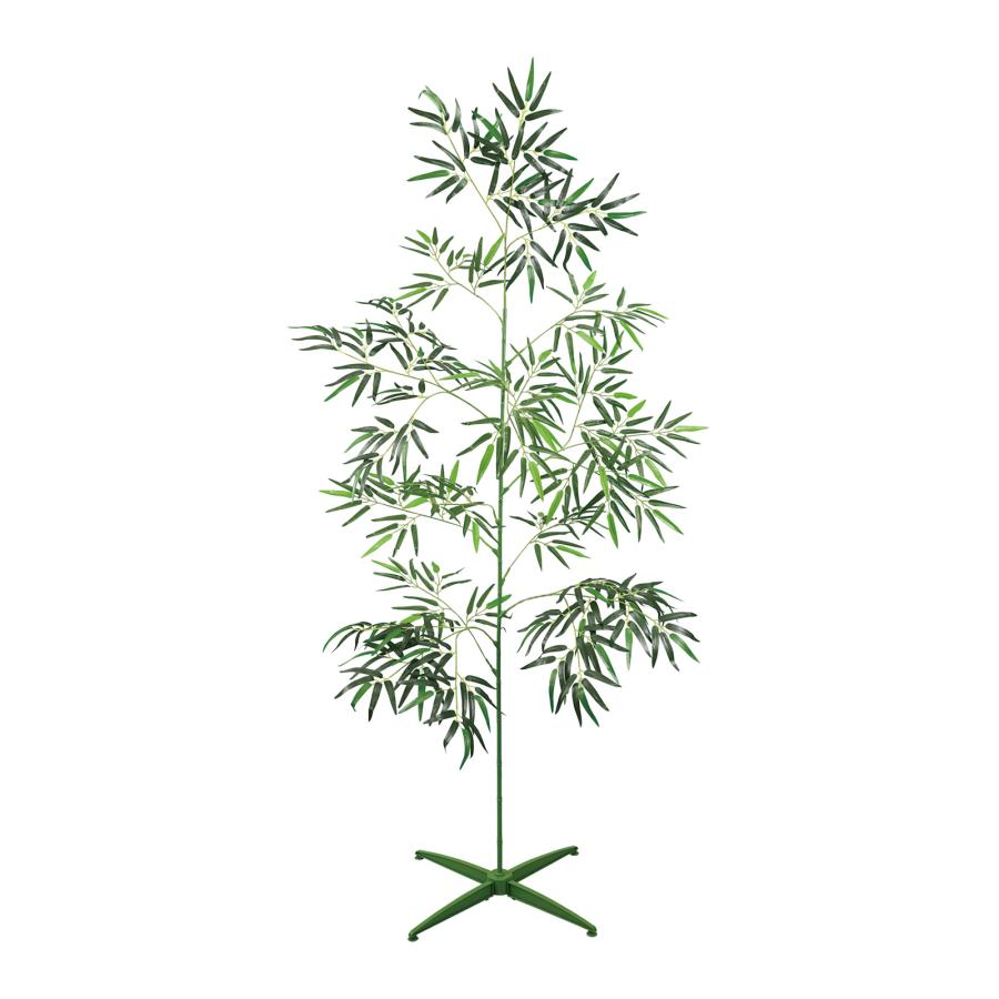 七夕 笹 造花 スタンド付き 特大 2m 笹の葉 プラスチック 飾り 簡単