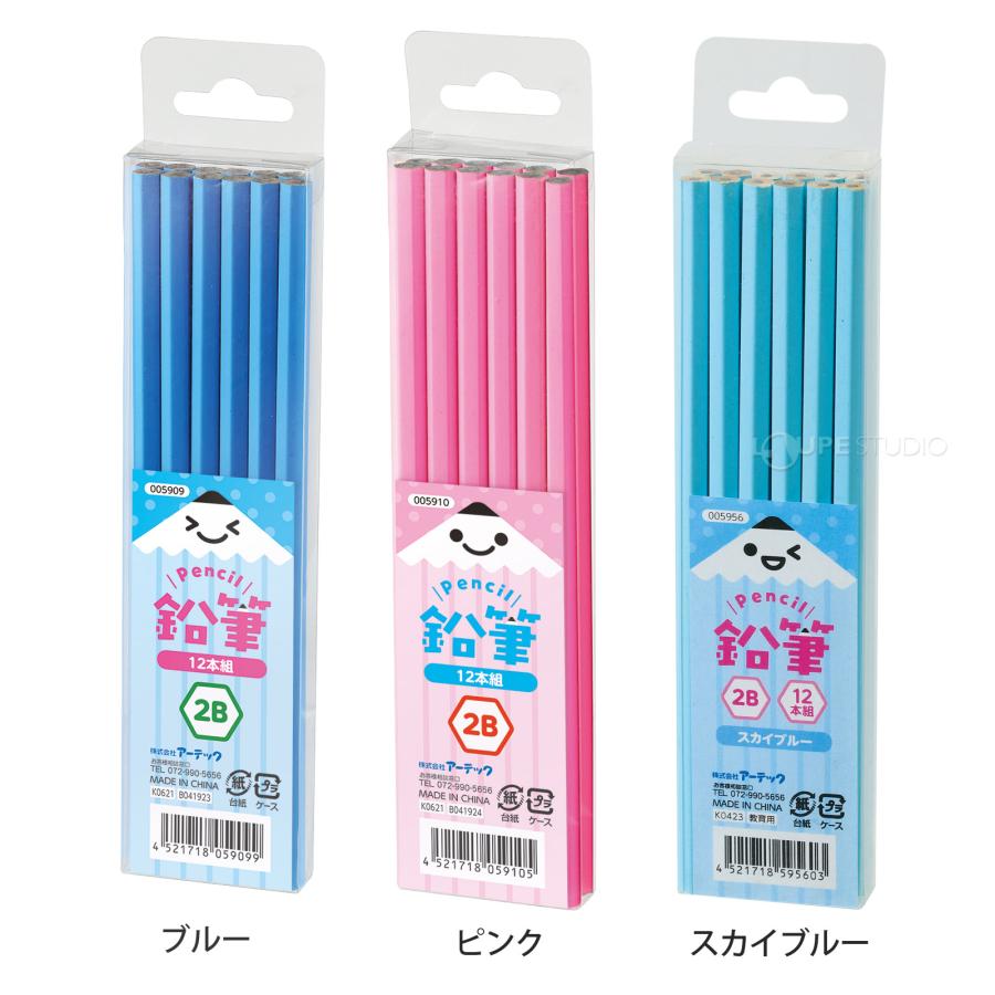 鉛筆 2B 12本組 えんぴつ 鉛筆まとめ買い 1ダース 透明ケース入 入学 