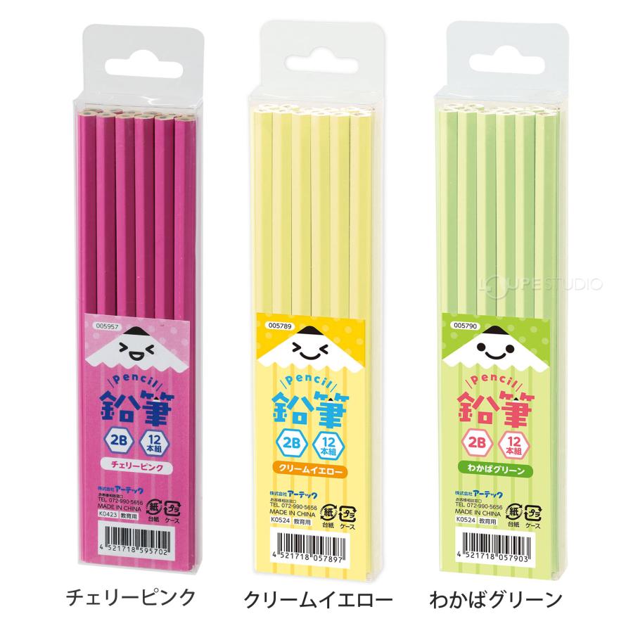 鉛筆 2B 12本組 えんぴつ 鉛筆まとめ買い 1ダース 透明ケース入 入学