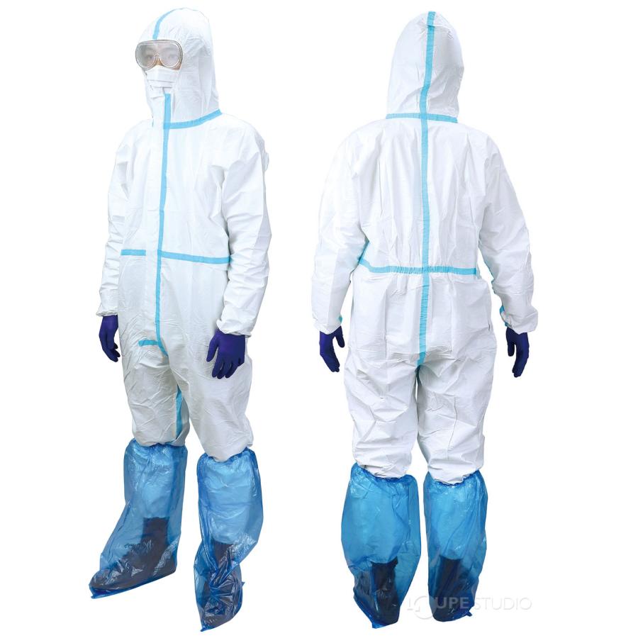 防護服 使い捨て 全身保護5点セットL 保護服 作業着 ウイルス対策