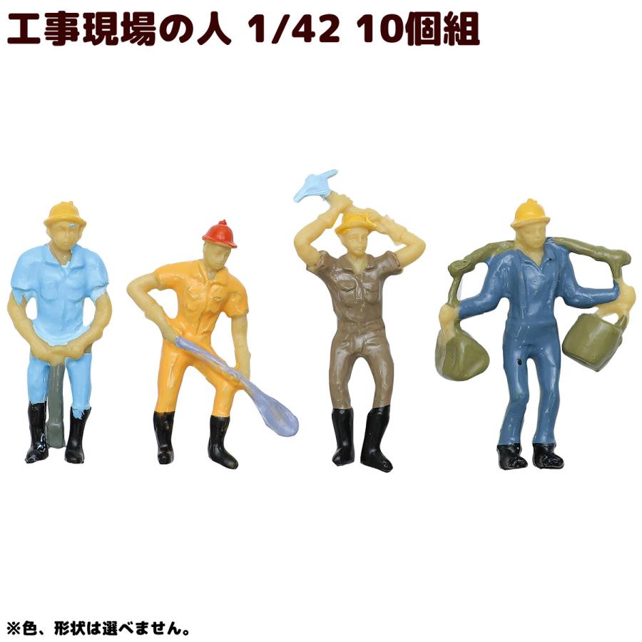 ジオラマ 人 模型 素材 パーツ ミニチュア 工事現場の人 1/42 10個組 