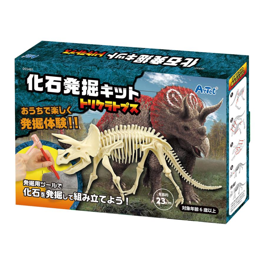 化石発掘キット トリケラトプス 工作キット 図工 子供 手作り 小学生