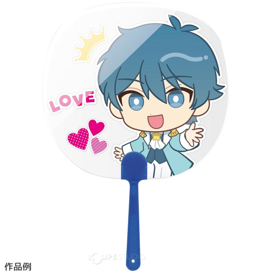 透明うちわ青 ヘッダー袋入 クリア 推し活 アニメ 図工 工作