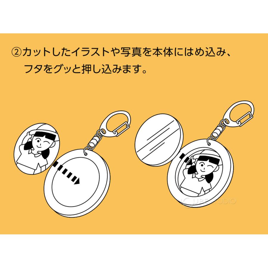 クリアキーホルダー 丸 透明 推し活 アニメ キャラ アイドル 工作