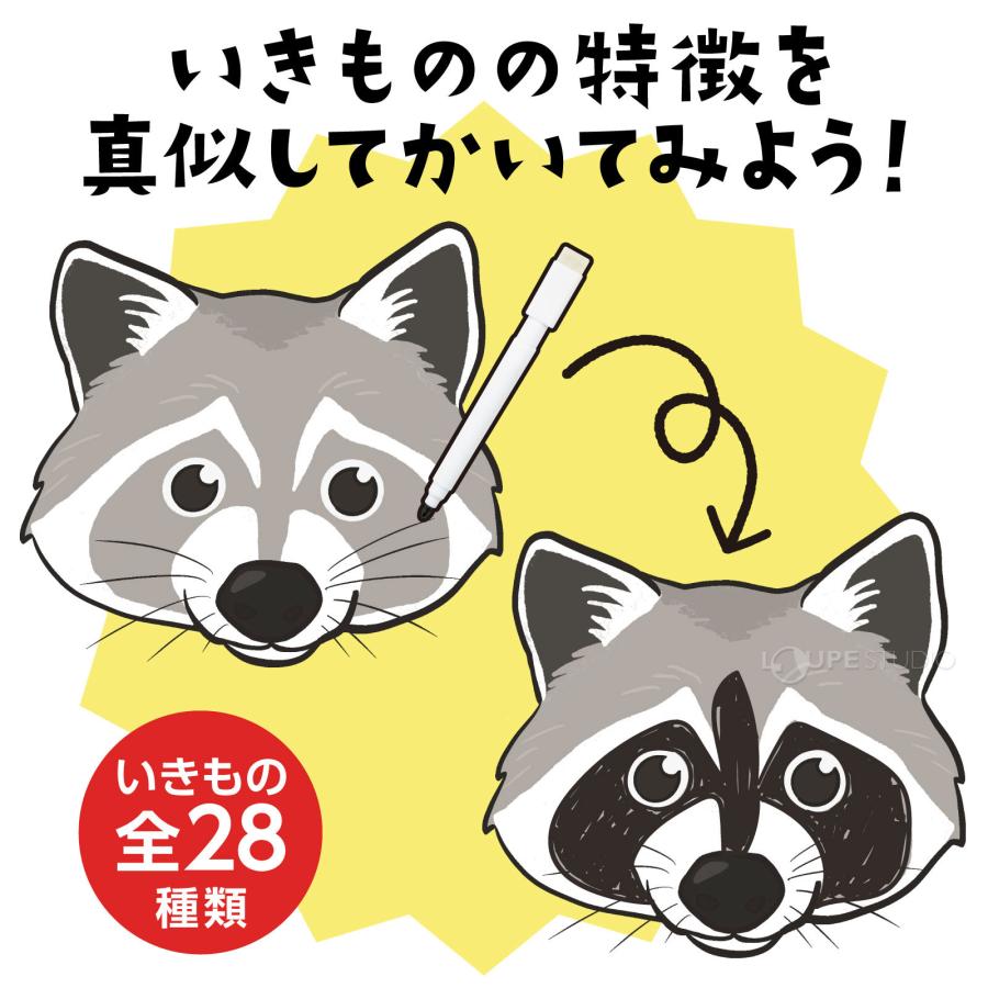 絵本 生き物図鑑 動物 お絵描き 消せる 知育玩具 幼児 子供 キッズ 