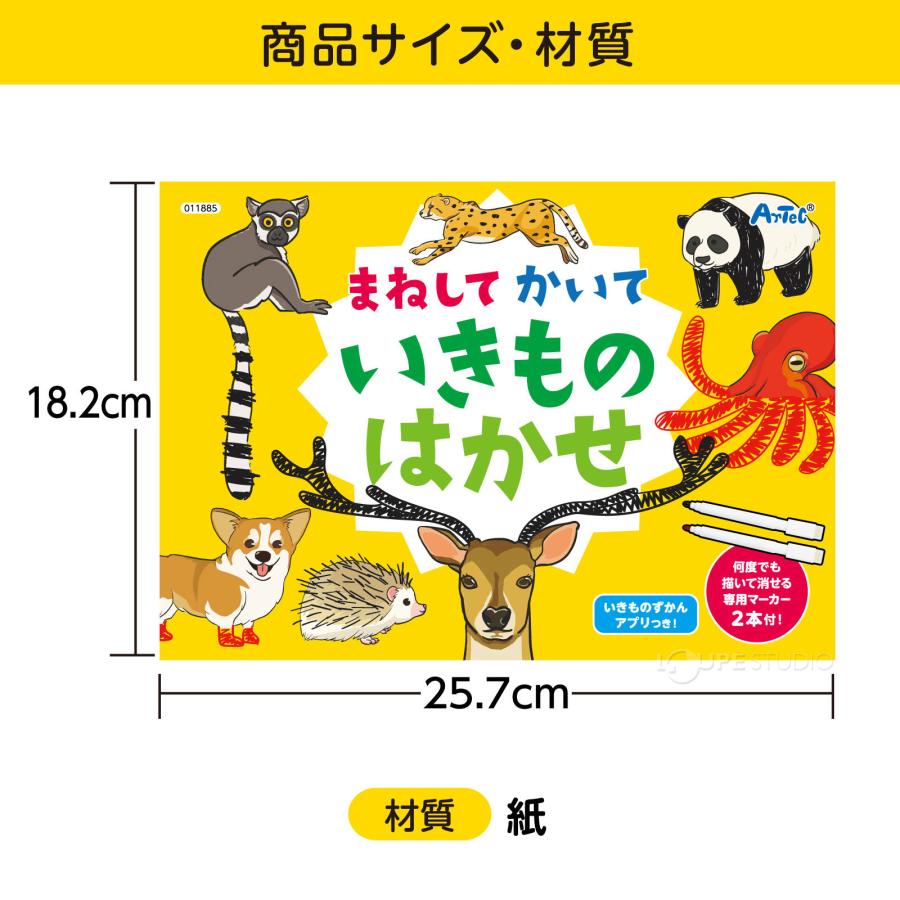 絵本 生き物図鑑 動物 お絵描き 消せる 知育玩具 幼児 子供 キッズ