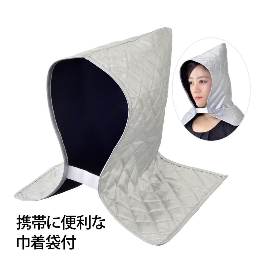 レスキュー簡易 防災頭巾 避難 災害時 地震 緊急時 持ち運び 携帯 収納 巾着袋付き 備え 頭 守る 保護 ずきん あごひも付き 大人 ...