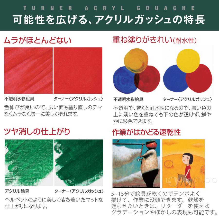 アクリル絵の具 ターナー アクリルガッシュ パステルシリーズ 11ml 6個