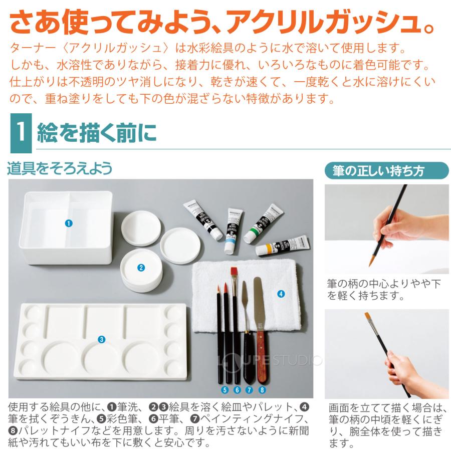 アクリル絵の具 ターナー アクリルガッシュ パステルシリーズ 11ml 6個