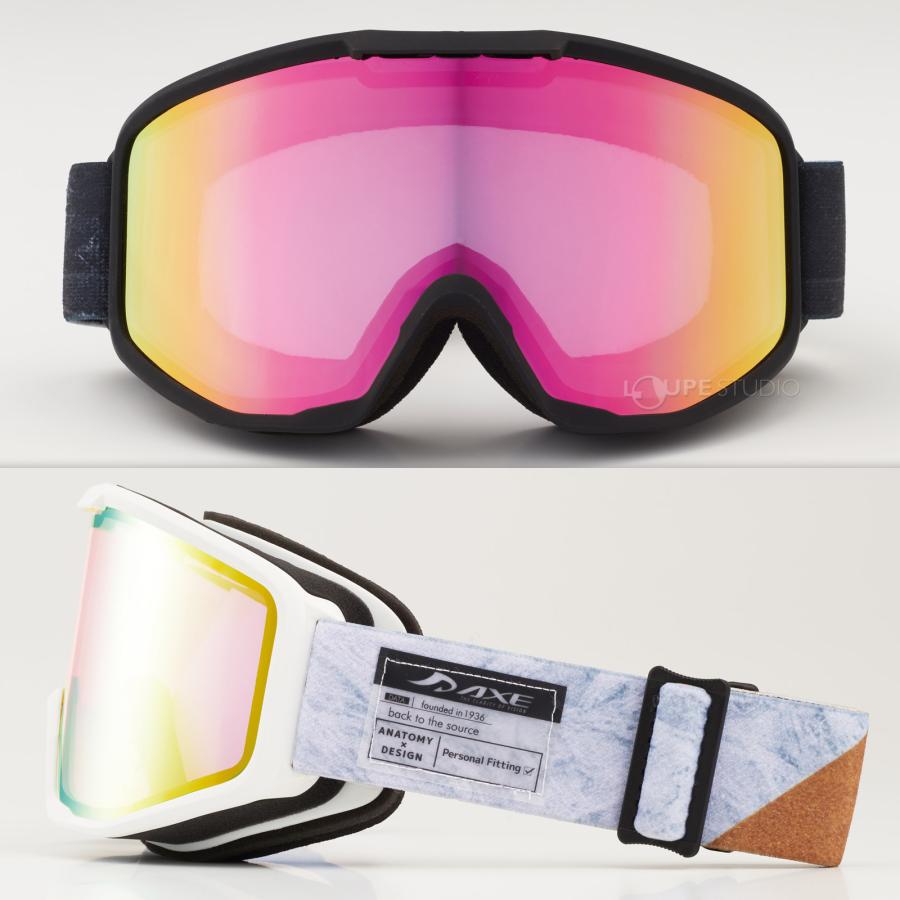 ゴーグル アックス 眼鏡対応 ダブルレンズ 曇り止め AX800-WCM スカイ