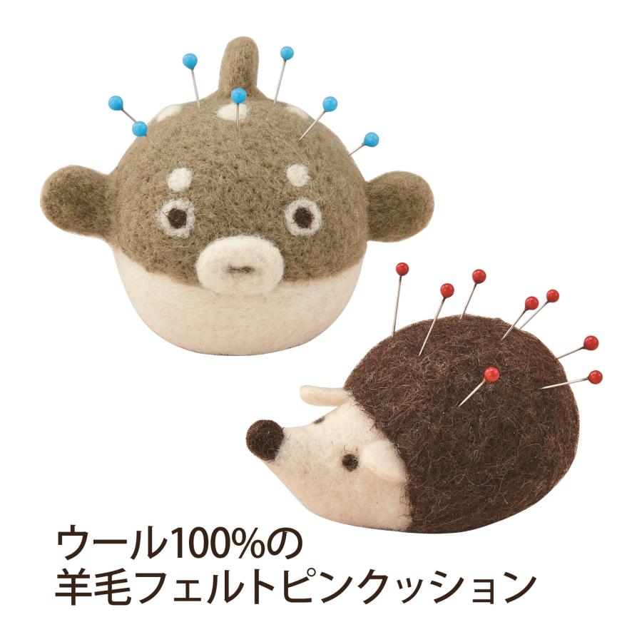 羊毛フェルト たぬき ピンクッション 針山 羊毛フェルト たぬき ピンクッション 針山