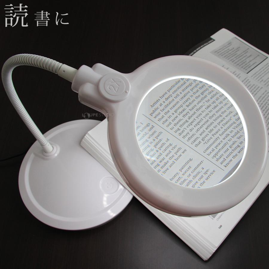 【中古】池田レンズ LEDライト付スタンドルーペ CMS-100 LEDライト付き スタンドルーペ 2倍 100mm デスクルーペ 家庭用電源 USB