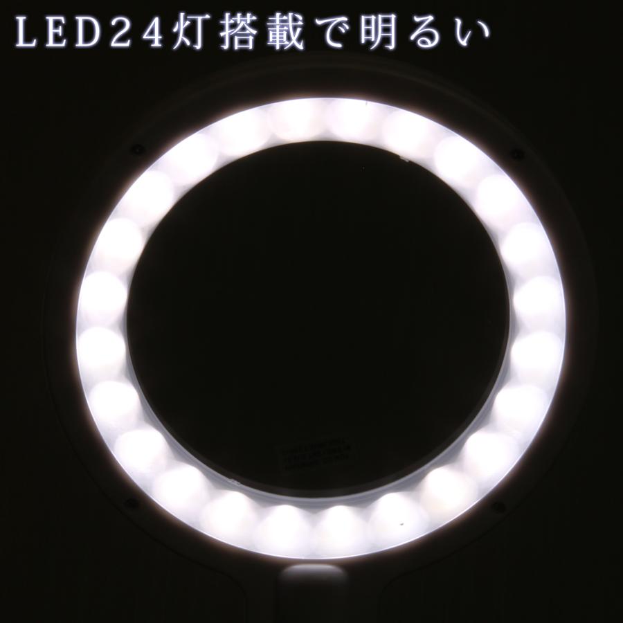 LEDライト付き スタンドルーペ 2倍 100mm デスクルーペ 家庭用電源 USB 乾電池 3way ルーペ 手芸 読書 模型 拡大鏡 虫眼鏡 卓上 |  | 03