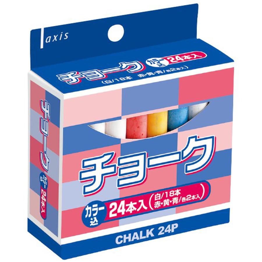 チョーク 24本入 カラー 黒板 学校 書く 文具 先生 デビカ : ルーペ