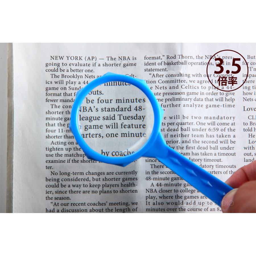 学習ルーペ 3.5倍 45mm 虫眼鏡 ブルー 拡大鏡 天眼鏡 学校 実験 観察