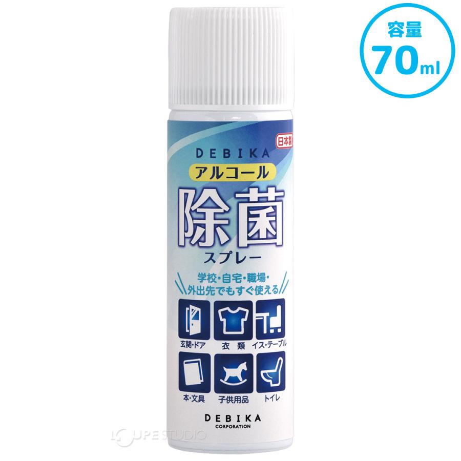 アルコール除菌スプレー 70ml 日本製 消毒 インフルエンザ ウイルス対策 予防 コロナウイルス ウィルス 携帯用｜loupe｜02