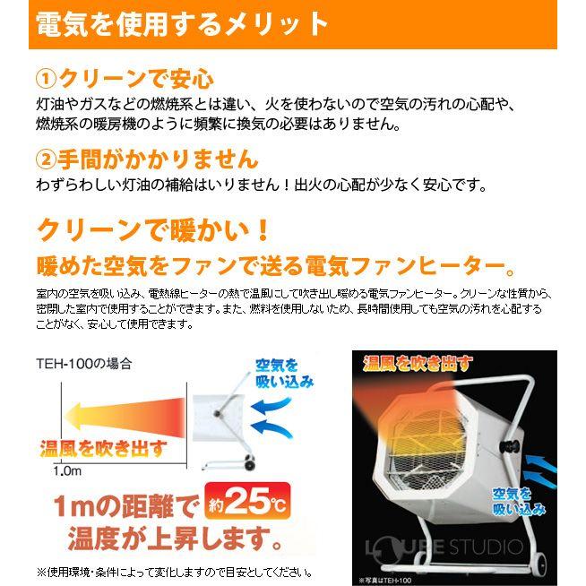 電気ファンヒーター「三相200V」TEH-100 003610 ナカトミ オフィス