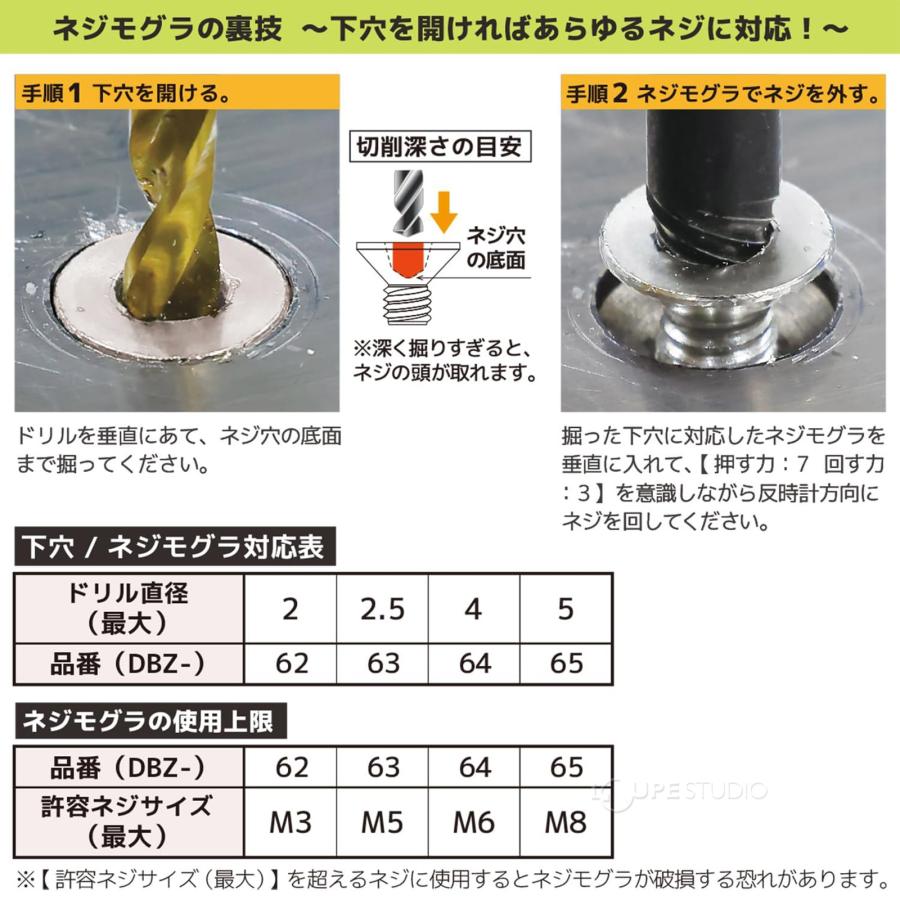 ネジザウルスGTドライヴネジモグラセット DZ-74 ネジ用ビット ネジザウルスGTドライヴネジモグラセット DZ-74 ネジ用ビット