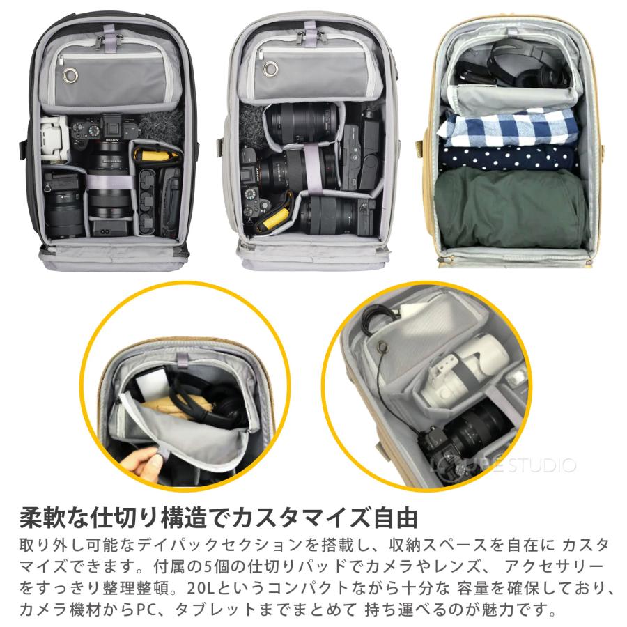 バンガード カメラバッグ VEO METRO 約20L バックパック トップ・サイド・バックの3方向アクセス 一眼レフ ミラーレス ノートPC タブレ_8
