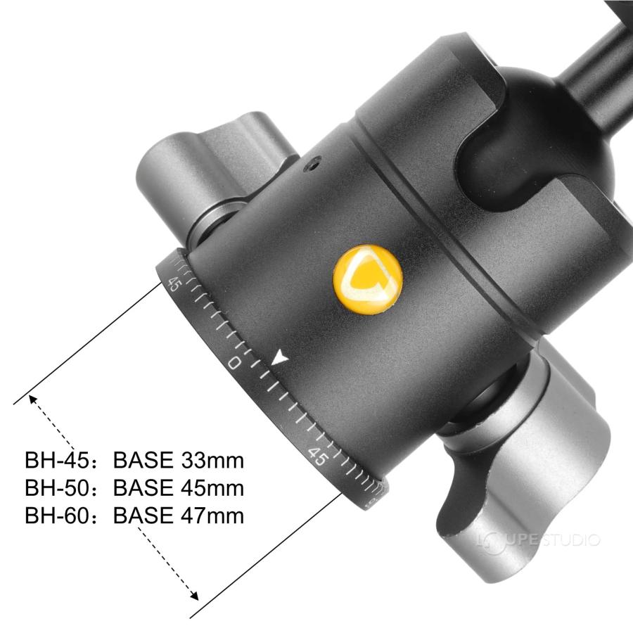 BH-50 自由雲台 耐荷重 4.5KG 軽量コンパクト アルカスイス互換 三脚 一脚 バンガード VANGUARDの画像