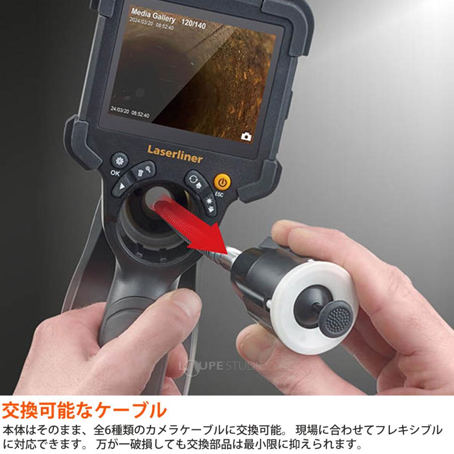 先端可動式 工業用内視鏡 ビデオインスペクター 3DL 直径6mm 長さ2m 防水 耐油 カメラ ファイバースコープの画像