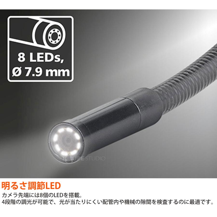 工業用内視鏡 ビデオインスペクター XXL 直径7.9mm 長さ5m 防水 耐油 カメラ ファイバースコープの画像