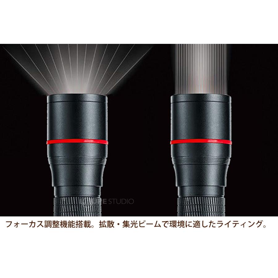フラッシュライト PL1000 ライト 懐中電灯 LED 電池式 ハンディライト 防水 防災 防犯 小型 明るい 夜 警備 災害時 アウトドア 照明_2