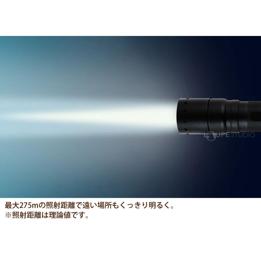 フラッシュライト PL1000 ライト 懐中電灯 LED 電池式 ハンディライト 防水 防災 防犯 小型 明るい 夜 警備 災害時 アウトドア 照明_3