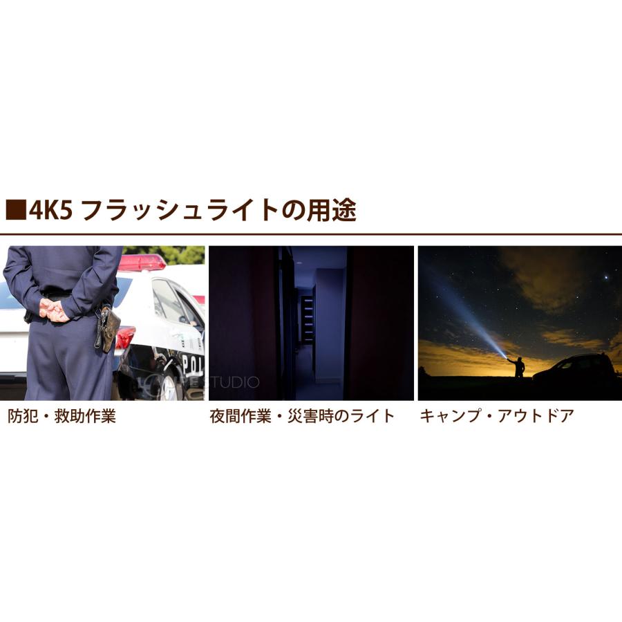 フラッシュライト PL1000 ライト 懐中電灯 LED 電池式 ハンディライト 防水 防災 防犯 小型 明るい 夜 警備 災害時 アウトドア 照明_5
