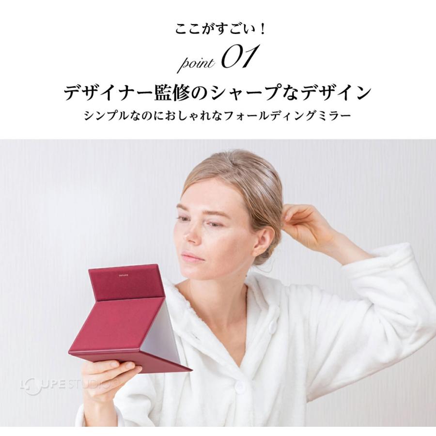 スタンドミラー 卓上 ナピュアミラー フォールディングミラーM 折立 鏡
