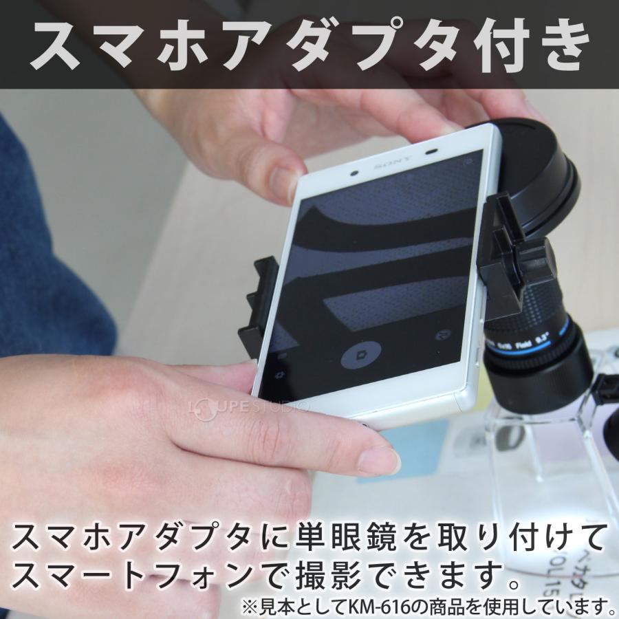 LEDライト付き マイクロスコープ KMS-820NLS 25倍 小型顕微鏡 スマホ撮影セット ギャラリースコープ KMS-820N LEDライト付の画像