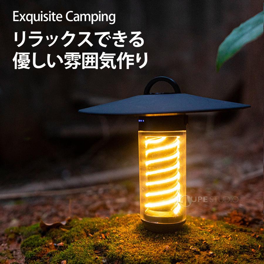LED キャンプランタン 屋外 ブラック 三脚セット 充電式 LEDライト