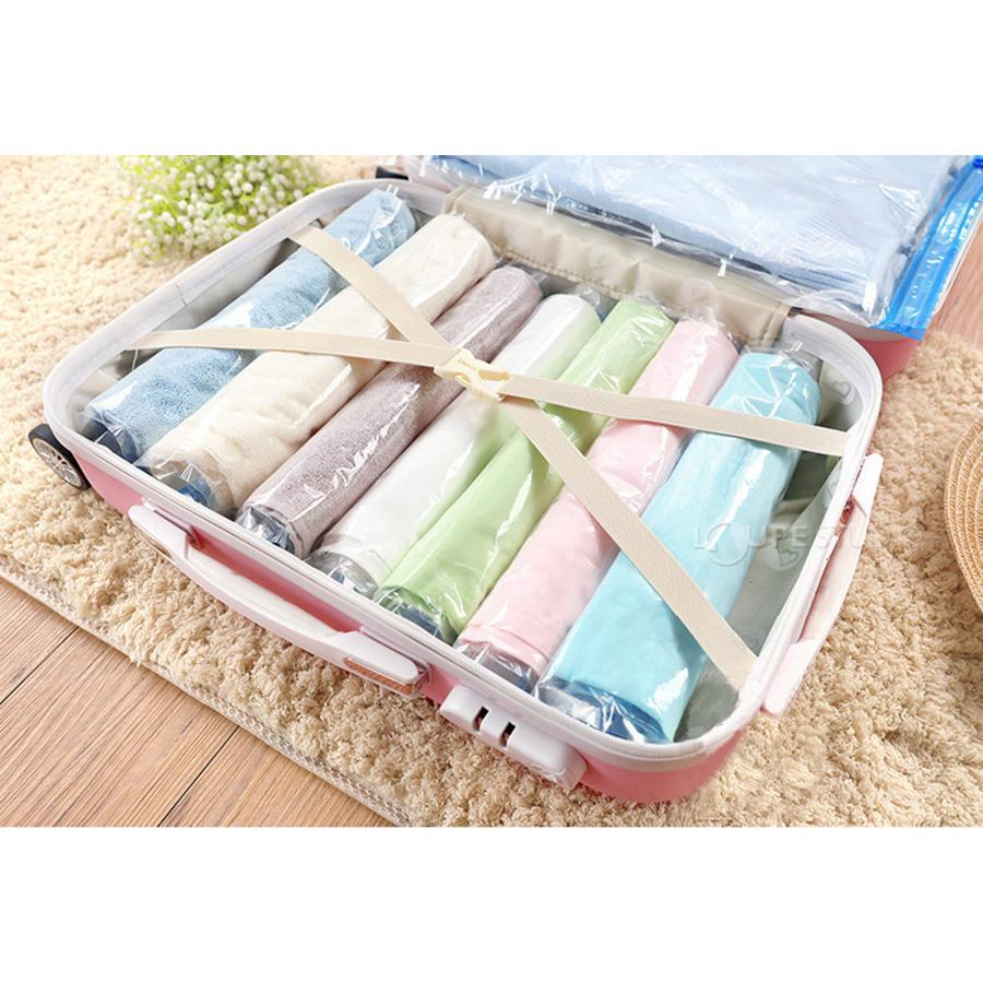 衣類 圧縮袋 5枚セット 旅行 掃除機なし 収納 アウトドア 服 Tシャツ