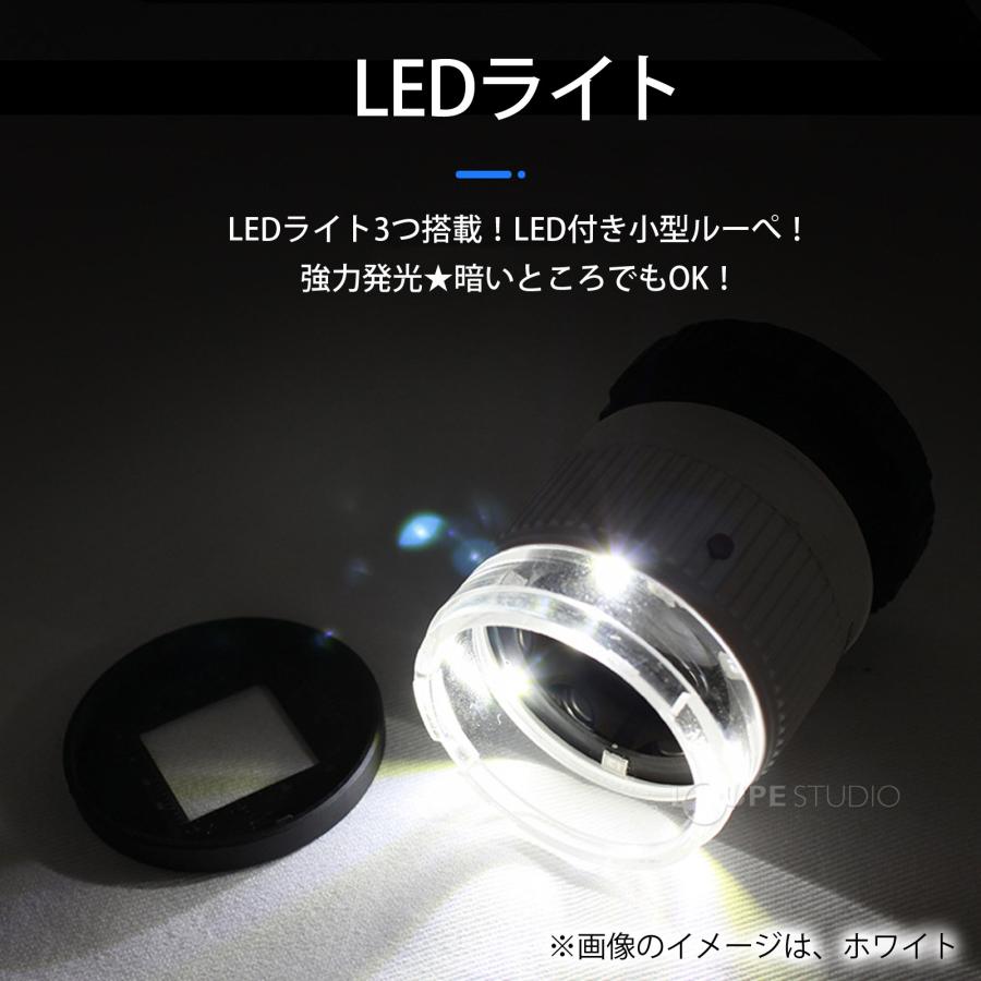 ルーペ LEDライト付き スケールルーペ 10倍 ブラック 検品 拡大鏡