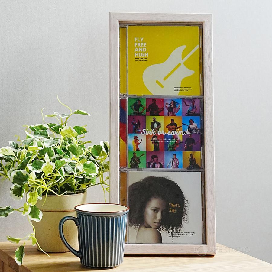 フレーム CDディスプレイフレーム CDケース3枚タイプ CD ジャケット 飾る インテリア ガラス 縦置き 横置き おしゃれ おすすめ