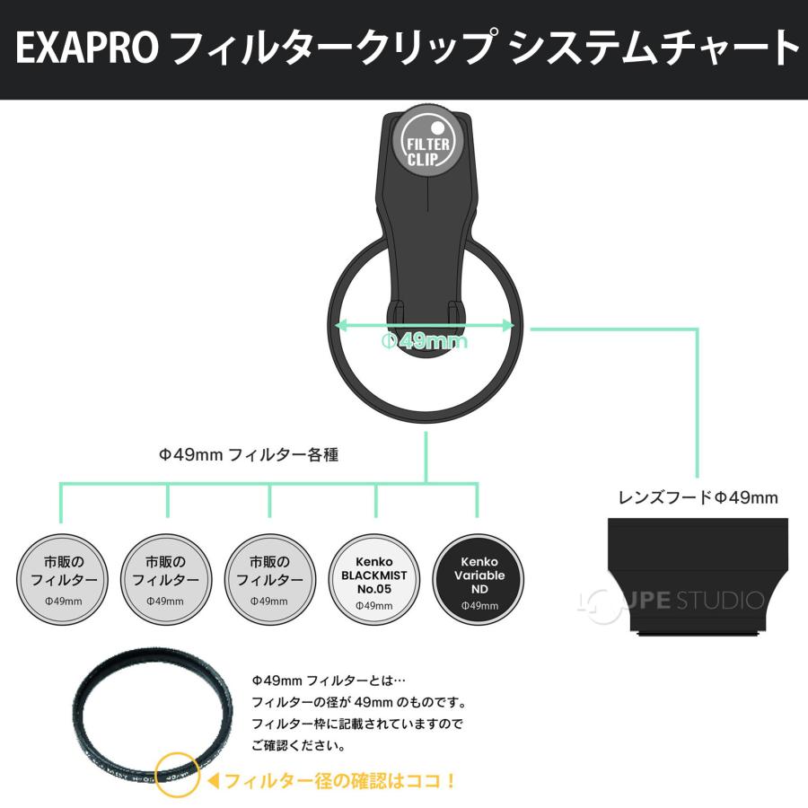EXAPRO エグザプロ フィルタークリップ+アナモフレアフィルター セット