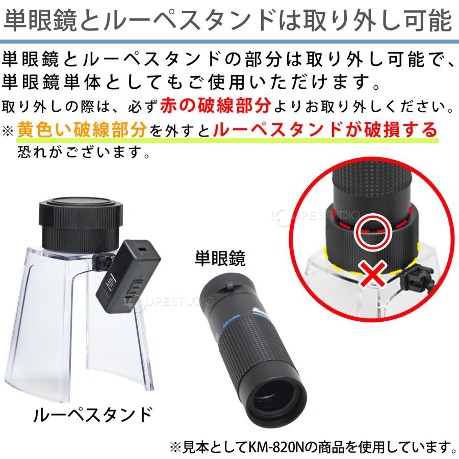 LEDライト付き マイクロスコープ KM-616LS 20倍 小型顕微鏡 ギャラリースコープ KM-616 LEDライト付きルーペスタンド KM-1の画像