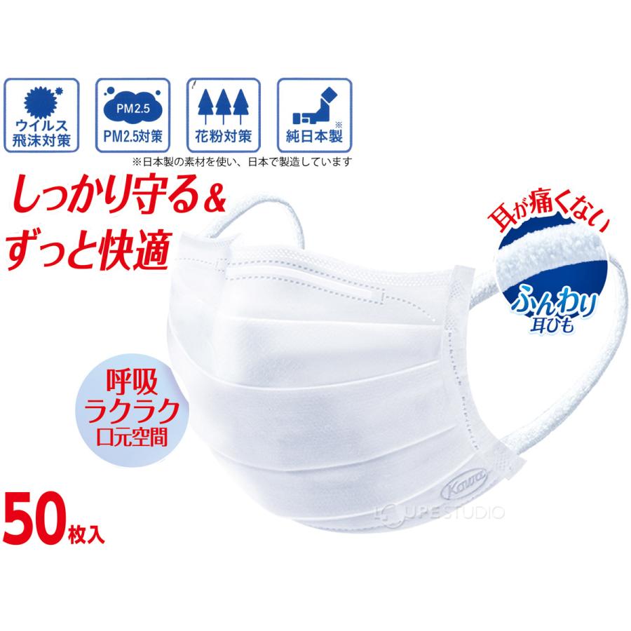 Kowa（コーワ） 三次元マスク すこし小さめMSサイズ ホワイト 50枚 