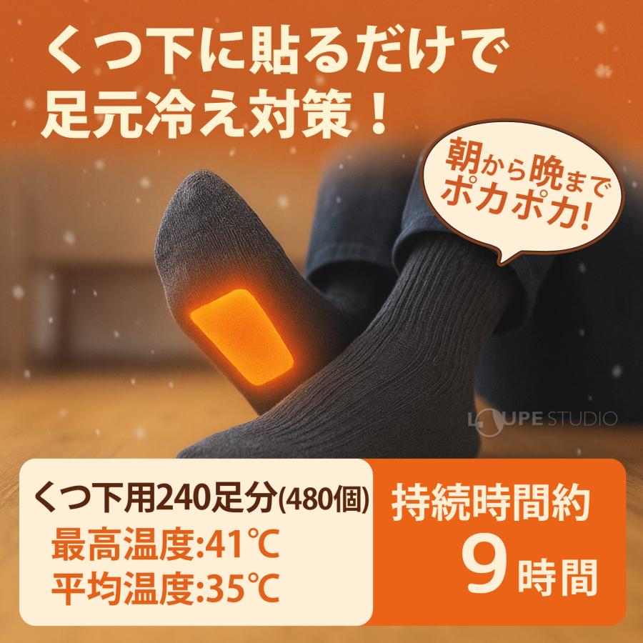 カイロ 貼る 足用 ホッカイロ ぬくぬく当番 くつ下用 240足セット(15足