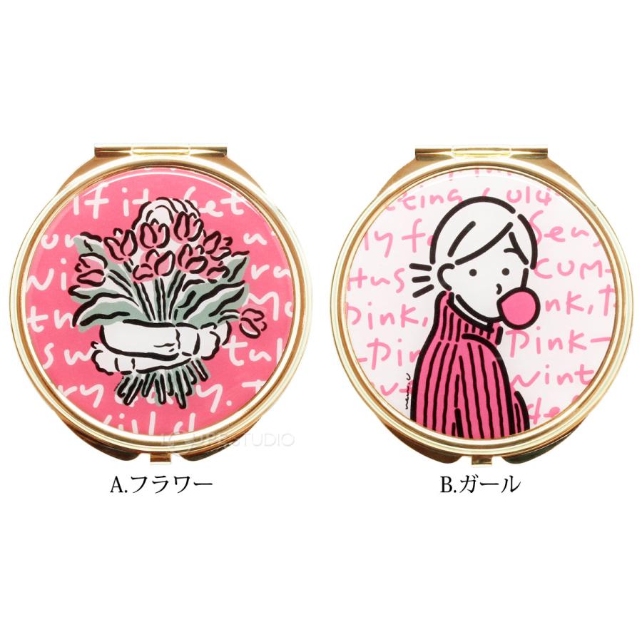 ルソイーユ 両面コンパクトミラー 丸 手鏡 ucaU デザイン 動物