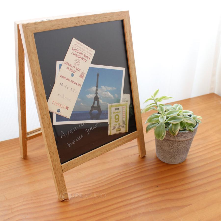 ブラックボード 黒板 ラズ透明ホワイトボード ボード 両面 スタンド 木