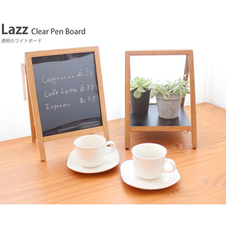 ブラックボード 黒板 ラズ透明ホワイトボード ボード 両面 スタンド 木