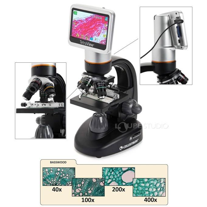 LCDデジタル顕微鏡 TETRAVIEW CE44347 セレストロン 500万画素 40倍  