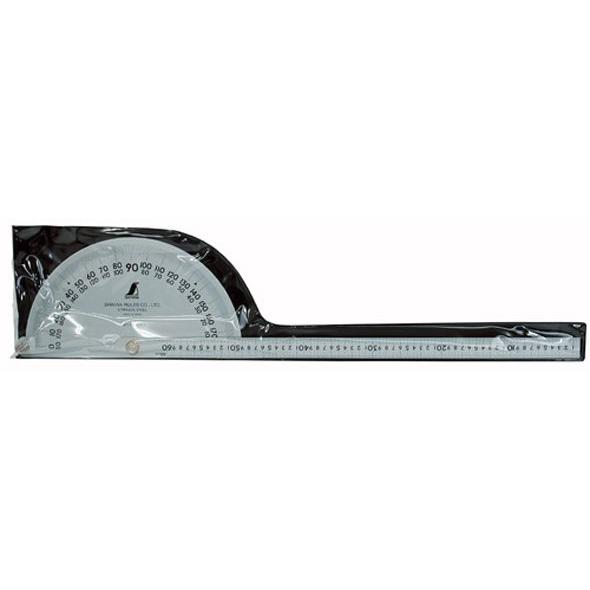 プロトラクター No.600 シルバー φ320 竿目盛60cm 62855 ステン ステンレス 角度計 測量 大工道具 工具 シンワ測定