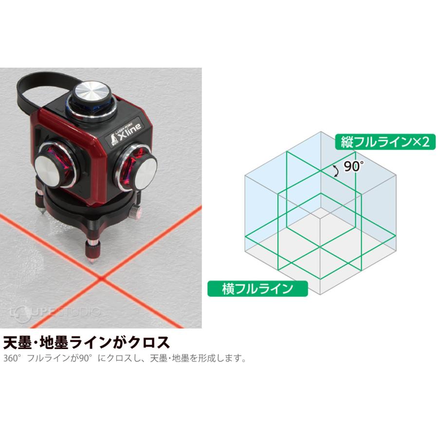 レーザー 墨出し器 レーザーロボ X line グリーン フルライン・地墨 