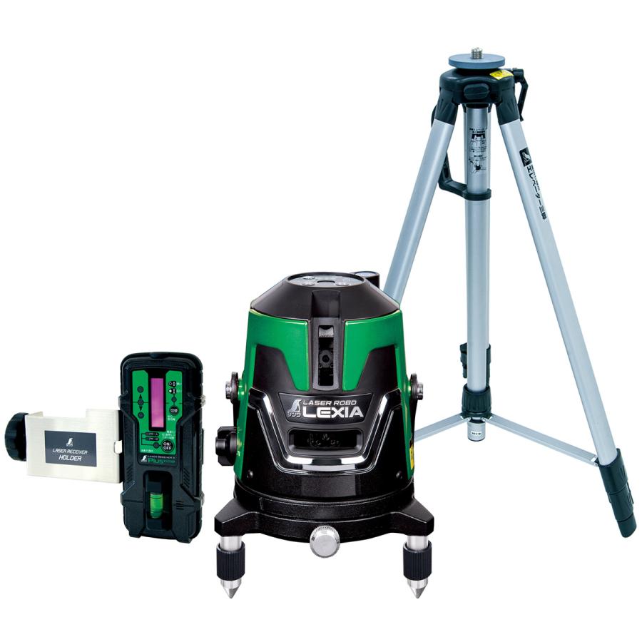 レーザー墨出し器 グリーン 受光器・三脚セット レーザーロボ LEXIA21P 