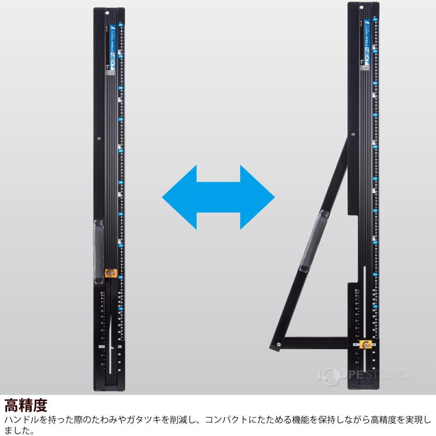 定規 丸ノコガイド定規 たためるエルアングルNext60cm 角度切断機能付 木工 切断 突き当て シンワ測定の画像